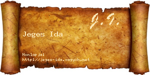 Jeges Ida névjegykártya